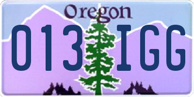 OR license plate 013IGG