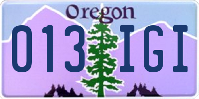 OR license plate 013IGI