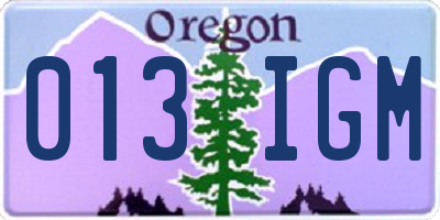 OR license plate 013IGM