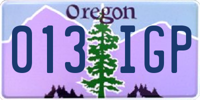 OR license plate 013IGP