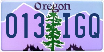 OR license plate 013IGQ