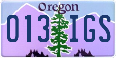 OR license plate 013IGS
