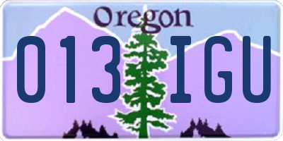 OR license plate 013IGU