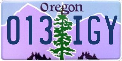 OR license plate 013IGY