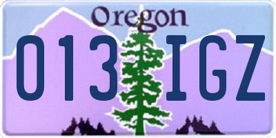 OR license plate 013IGZ
