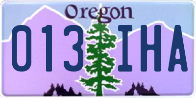 OR license plate 013IHA