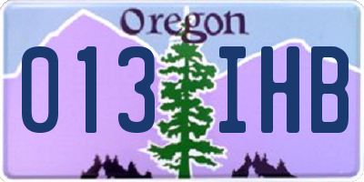 OR license plate 013IHB