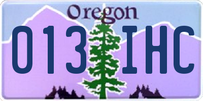 OR license plate 013IHC