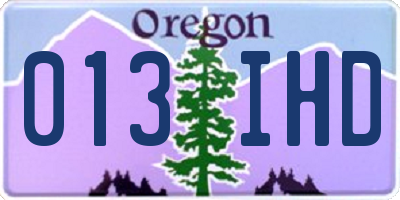 OR license plate 013IHD