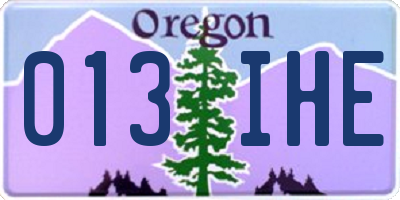 OR license plate 013IHE