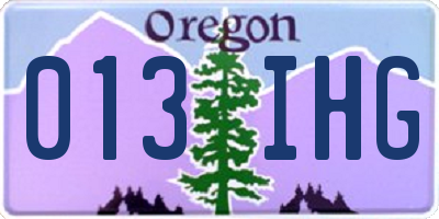 OR license plate 013IHG