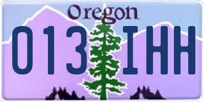 OR license plate 013IHH
