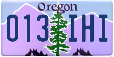OR license plate 013IHI