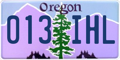 OR license plate 013IHL