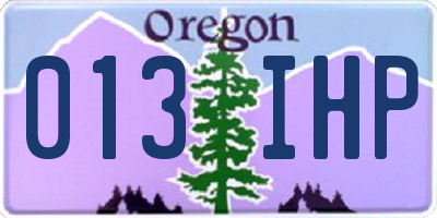 OR license plate 013IHP