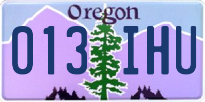 OR license plate 013IHU