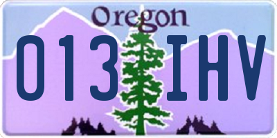 OR license plate 013IHV