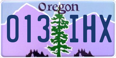 OR license plate 013IHX