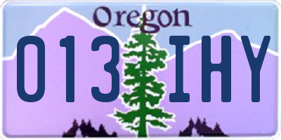 OR license plate 013IHY