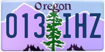 OR license plate 013IHZ
