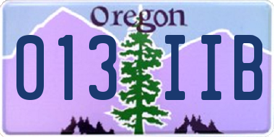 OR license plate 013IIB