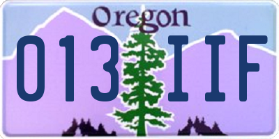 OR license plate 013IIF