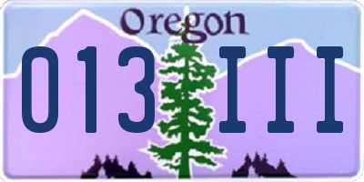 OR license plate 013III