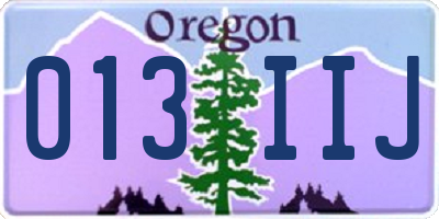 OR license plate 013IIJ
