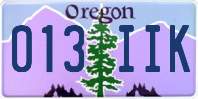 OR license plate 013IIK