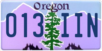 OR license plate 013IIN