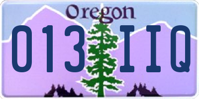 OR license plate 013IIQ