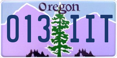OR license plate 013IIT