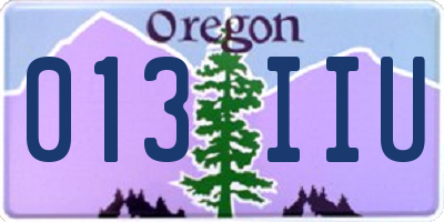 OR license plate 013IIU