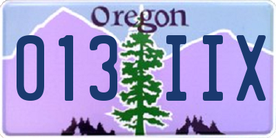 OR license plate 013IIX