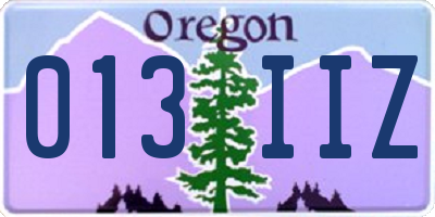 OR license plate 013IIZ