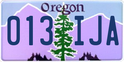 OR license plate 013IJA