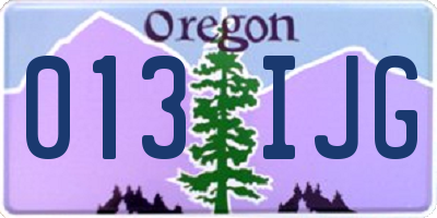 OR license plate 013IJG