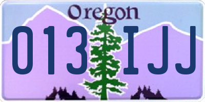 OR license plate 013IJJ