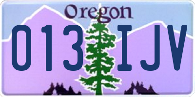 OR license plate 013IJV