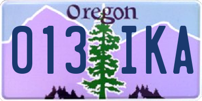OR license plate 013IKA