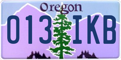 OR license plate 013IKB