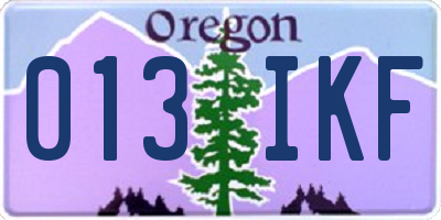OR license plate 013IKF