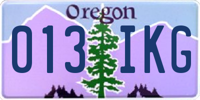 OR license plate 013IKG