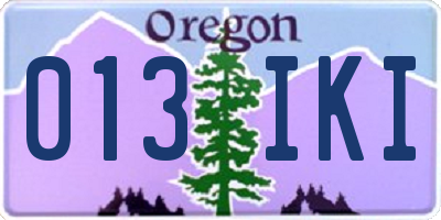 OR license plate 013IKI