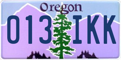 OR license plate 013IKK