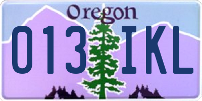 OR license plate 013IKL