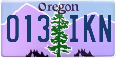 OR license plate 013IKN