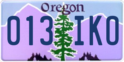 OR license plate 013IKO