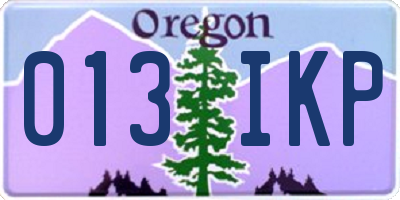 OR license plate 013IKP