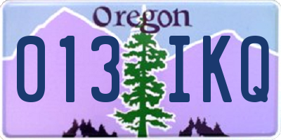 OR license plate 013IKQ